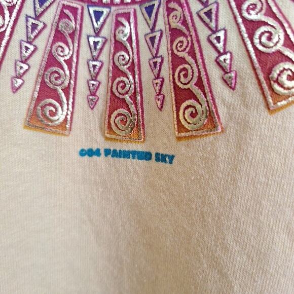 Vintage 90s/Y2K Hummingbird Metallic Southwest Cactus Tee T Shirt Women Small - Picture 5 of 10